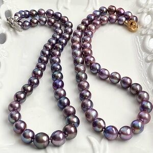 Stunning Natural Purple Blueberry Pearl necklace